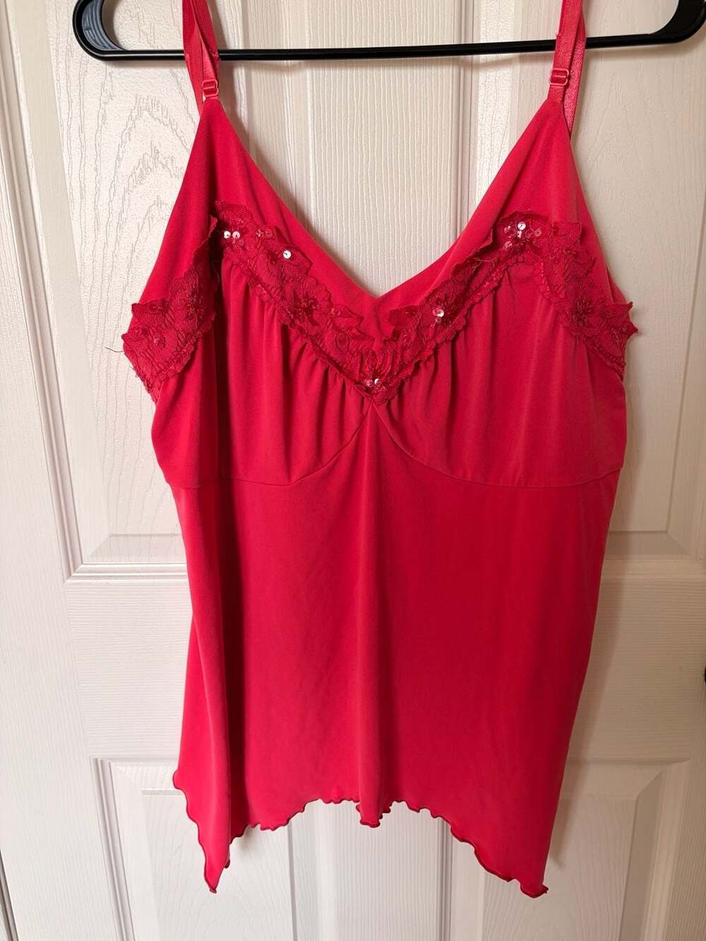 SCami Lace Front Spaghetti Strap Sleeveless Top 2X